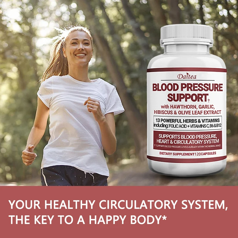 4-in-1 Blood Pressure & Bone Health Supplement – Calcium, Vitamin D3 + K2, Heart & Circulation Support for Men & Women