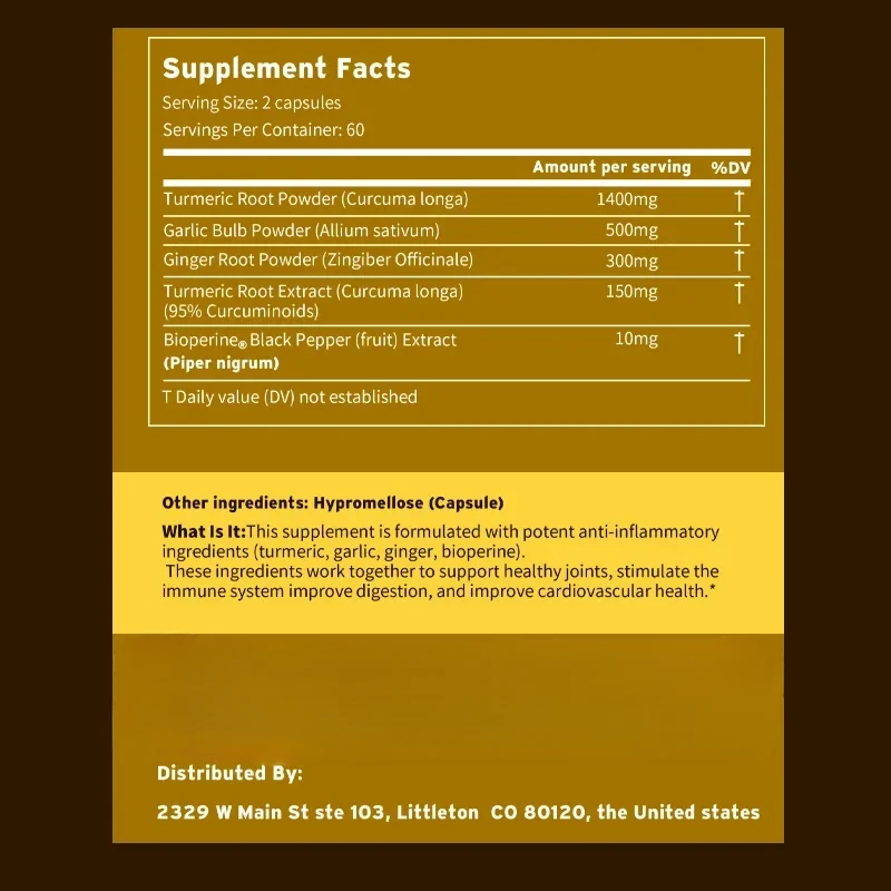 4-in-1 Calcium Supplement for Women and Men – Bone & Heart Health Complex with Vitamin D3, K2, Turmeric, Garlic & Ginger Root – Supports Immunity, Joints & Digestion