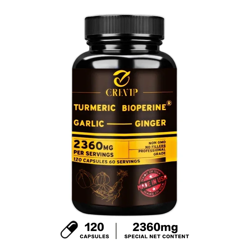 4-in-1 Calcium Supplement for Women and Men – Bone & Heart Health Complex with Vitamin D3, K2, Turmeric, Garlic & Ginger Root – Supports Immunity, Joints & Digestion