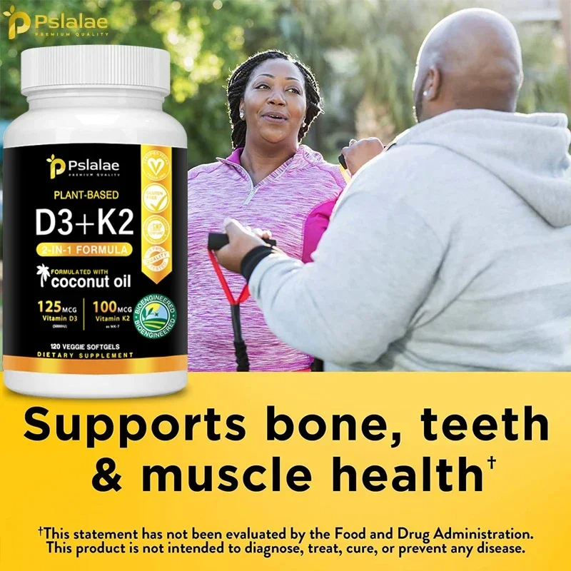 4-in-1 Calcium & Vitamin Complex – D3 + K2 + Calcium Capsules for Bone, Heart & Immune Support – High Absorption Formula for Men & Women