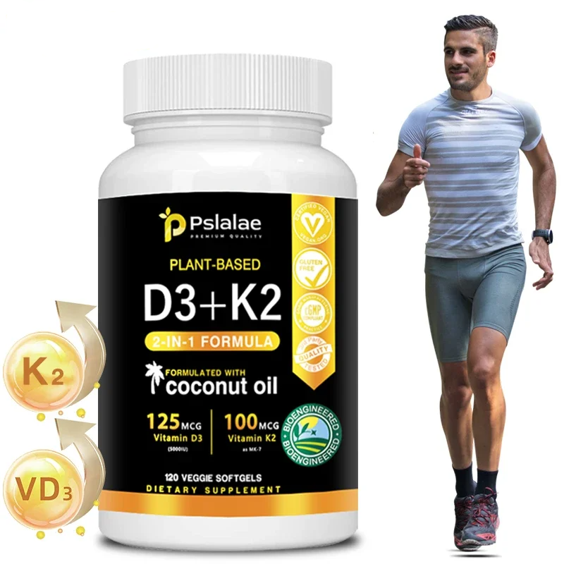 4-in-1 Calcium & Vitamin Complex – D3 + K2 + Calcium Capsules for Bone, Heart & Immune Support – High Absorption Formula for Men & Women