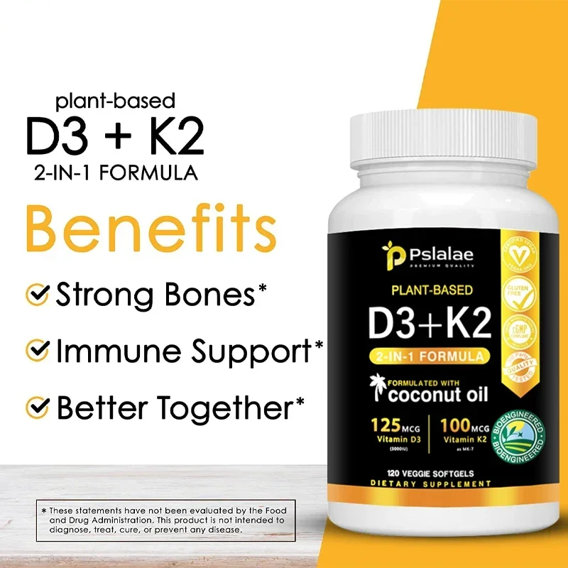 4-in-1 Calcium & Vitamin Complex – D3 + K2 + Calcium Capsules for Bone, Heart & Immune Support – High Absorption Formula for Men & Women