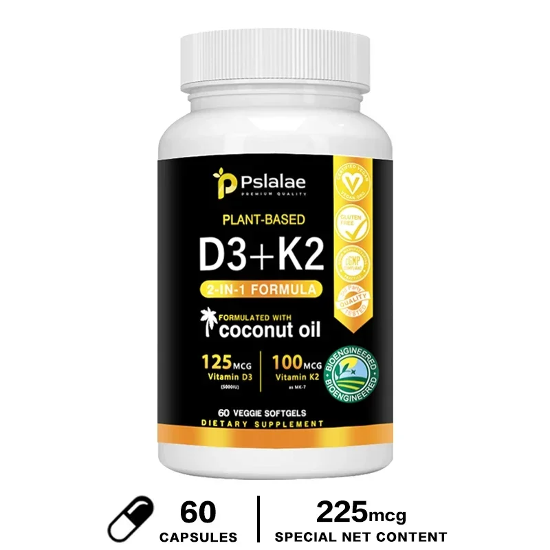 4-in-1 Calcium & Vitamin Complex – D3 + K2 + Calcium Capsules for Bone, Heart & Immune Support – High Absorption Formula for Men & Women
