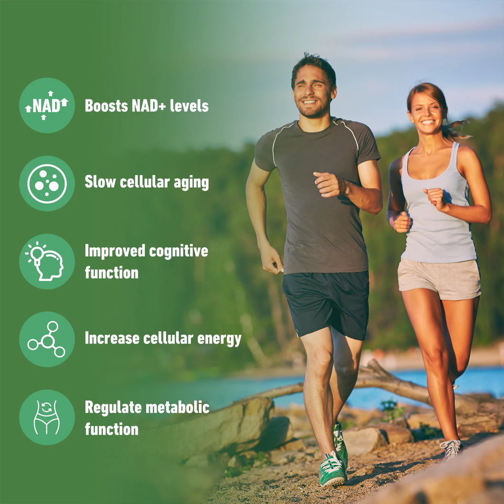 4-in-1 NAD+ Booster Supplement with Nicotinamide Riboside, Resveratrol, Quercetin & NMN – Cellular Energy & Anti-Aging Support – 80 High-Purity Capsules