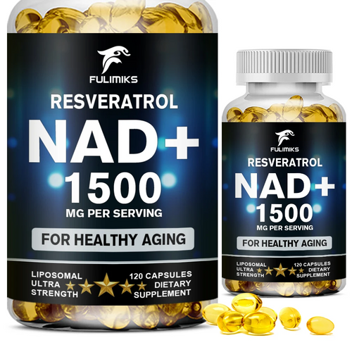 4-in-1 NAD+ & Resveratrol Supplement – Cellular Energy, Focus, Memory & Anti-Aging Support with NMN, Quercetin & Pterostilbene – Advanced Longevity Complex