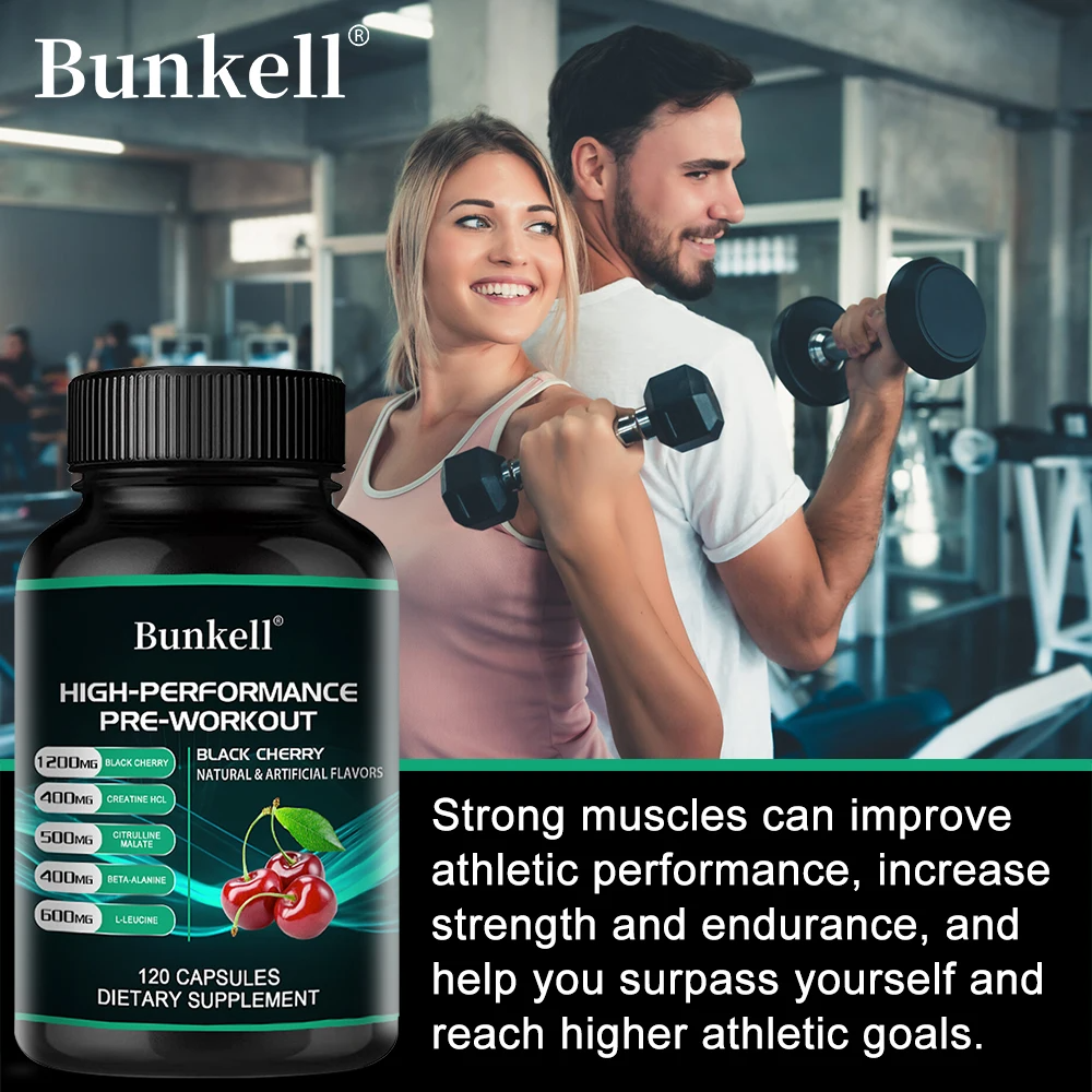 4-in-1 Pre-Workout Supplement – Creatine HCl, Beta-Alanine, Citrulline Malate & BCAAs for Energy, Strength & Endurance Boost