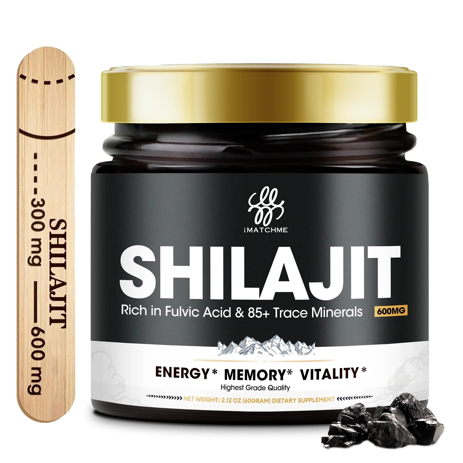 4-in-1 Shilajit Resin Supplement – 85+ Trace Minerals, Fulvic Acid, Energy & Immunity Booster for Men & Women – Himalayan Origin