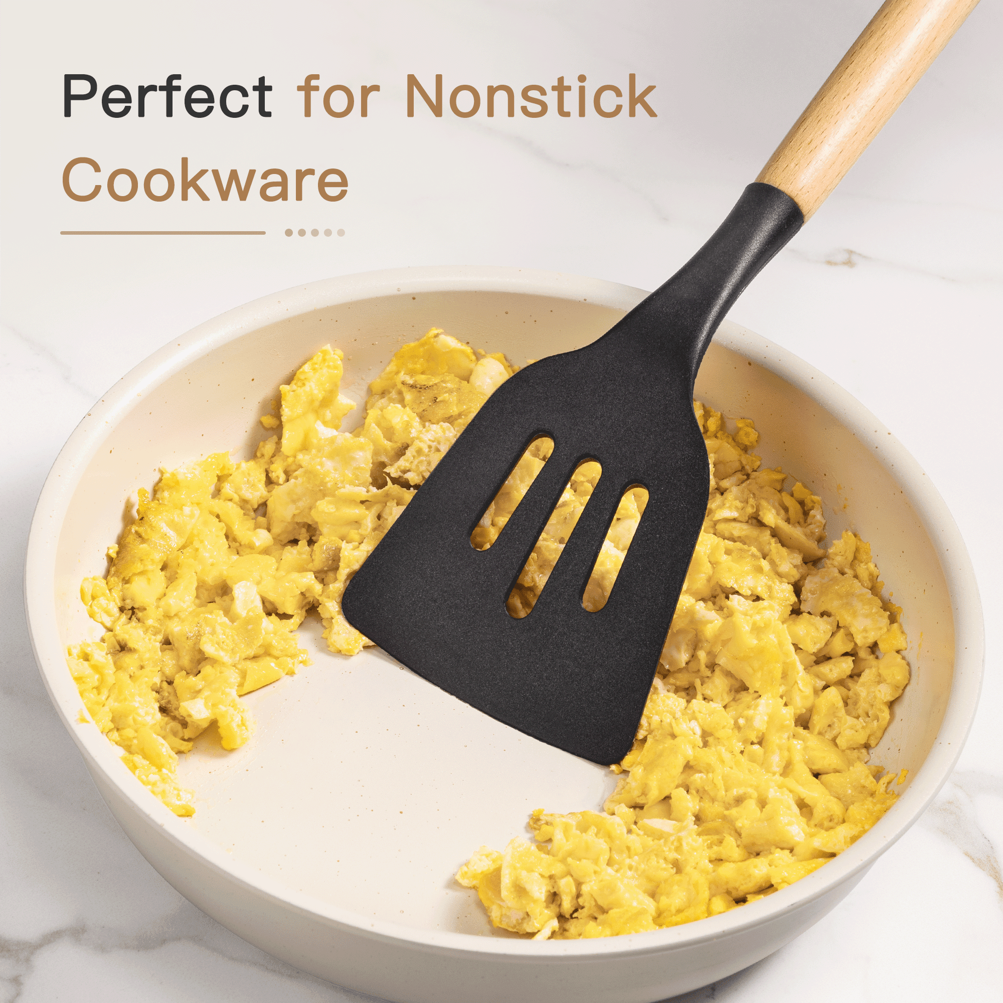 Astercook Silicone Cooking Utensils Set, 38 PCS Kitchen Utensils Set for 446°F Heat Resistant, Food Grade Utensil Sets with Wooden Handle, Kitchen Gadgets for Nonstick Cookware BPA Free (Black)