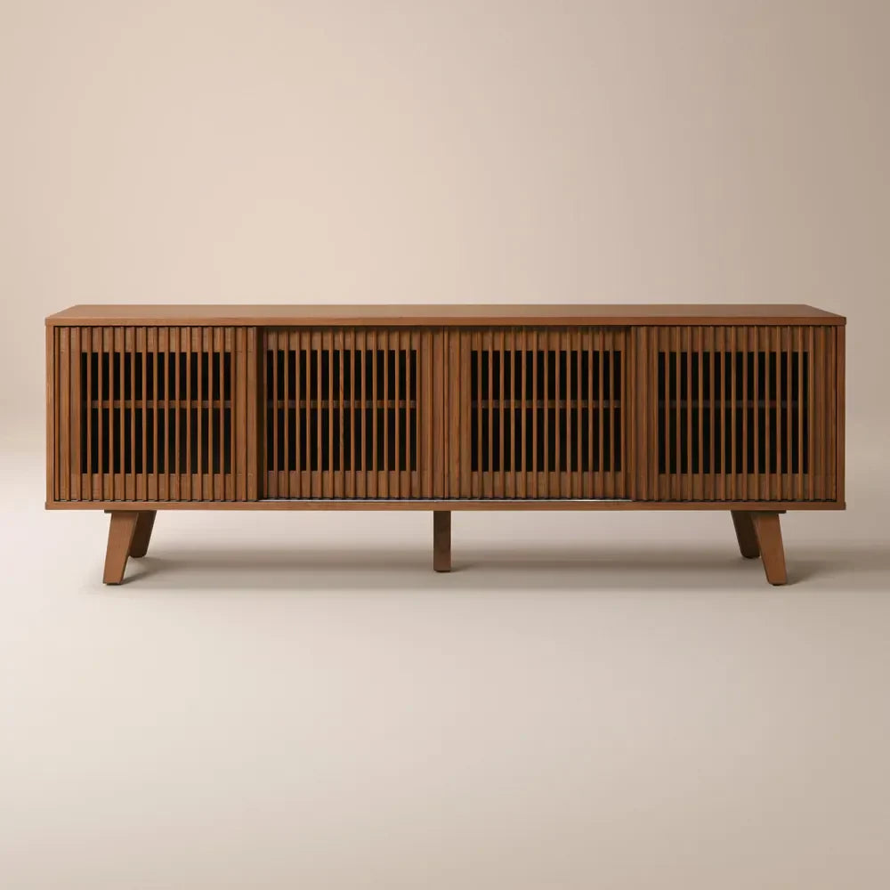 Astrid 70" MCM Slatted Media Console