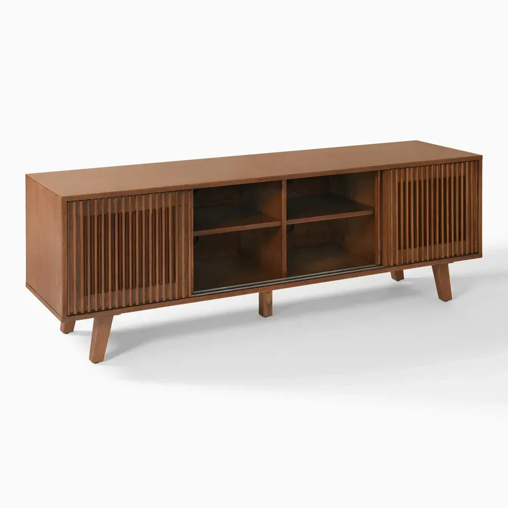 Astrid 70" MCM Slatted Media Console