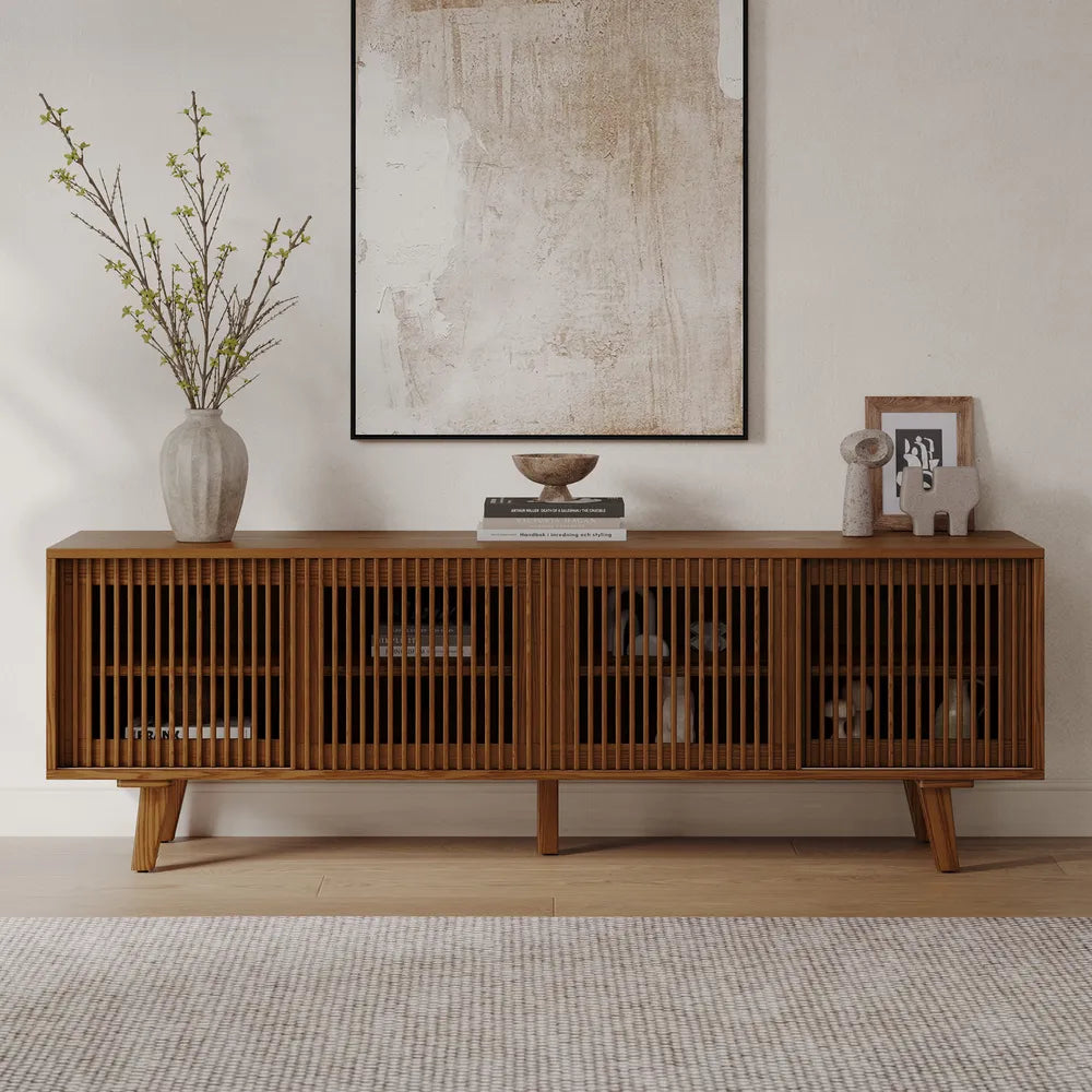 Astrid 70" MCM Slatted Media Console